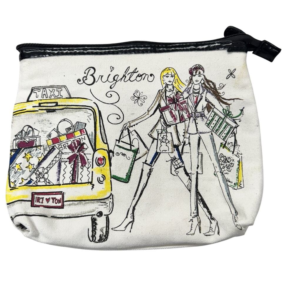 Brighton Graphic Print Fashion Canvas Zipper Make Up Bag Clutch Organizer